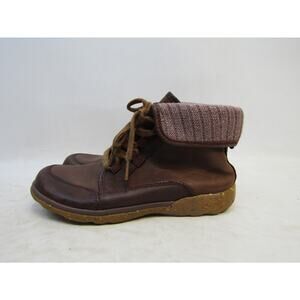 CHACO Womens Size 7 Brown Suede Fold Over Lace Up Comfort Casual Shoes